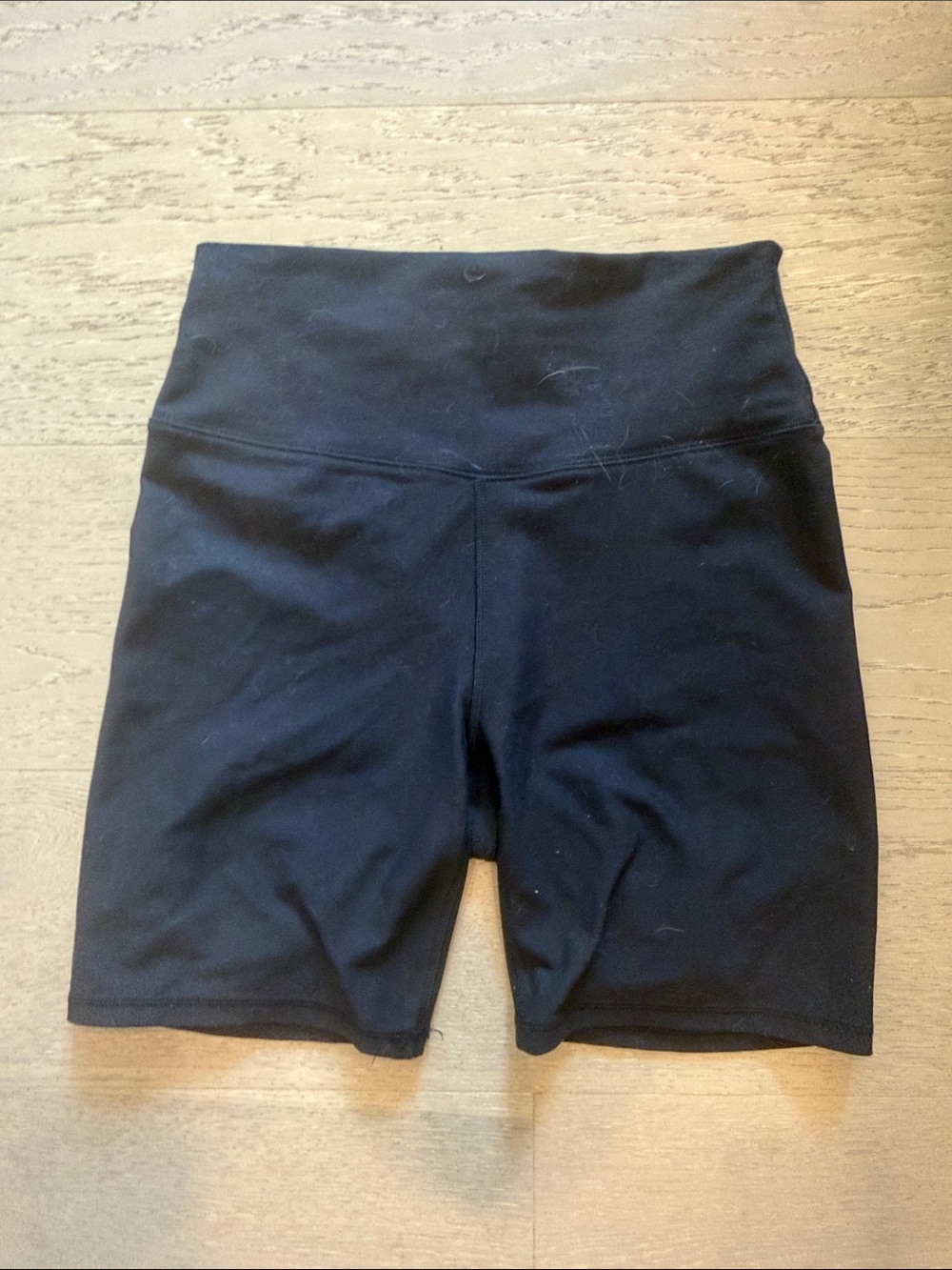 High-Rise Black Bike Shorts with Wide Waistband